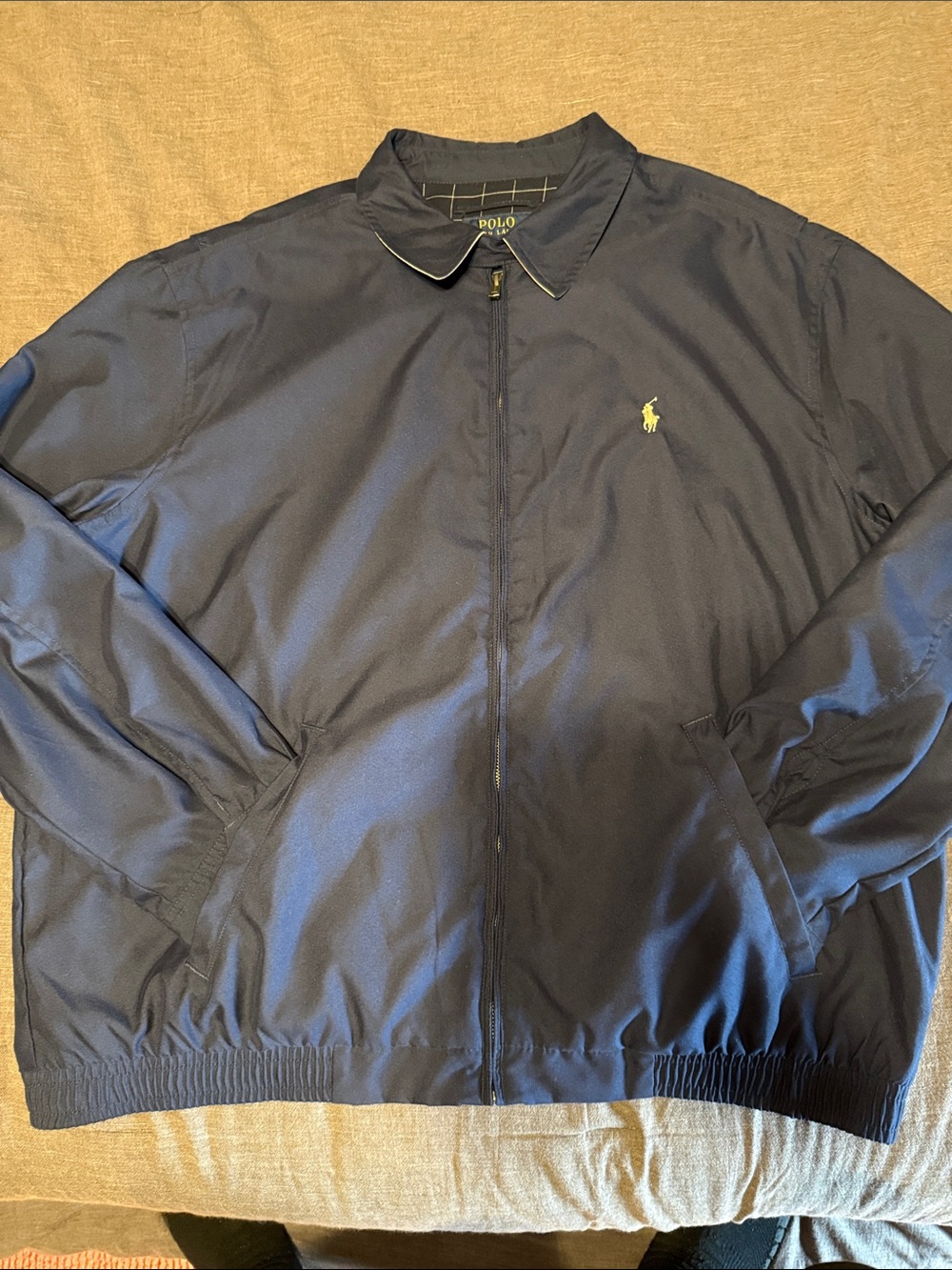 Polo by Ralph Lauren Navy Bomber Jacket with Yellow Pony